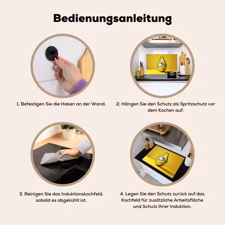 Avocado - Discobal - Geel - Glitter Inductie beschemer met haakjes klein -ky-gebruik-de