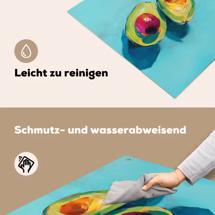 Avocado - Groen - Pit - Schaduw Inductie beschemer met haakjes middel -ky-schoon-de