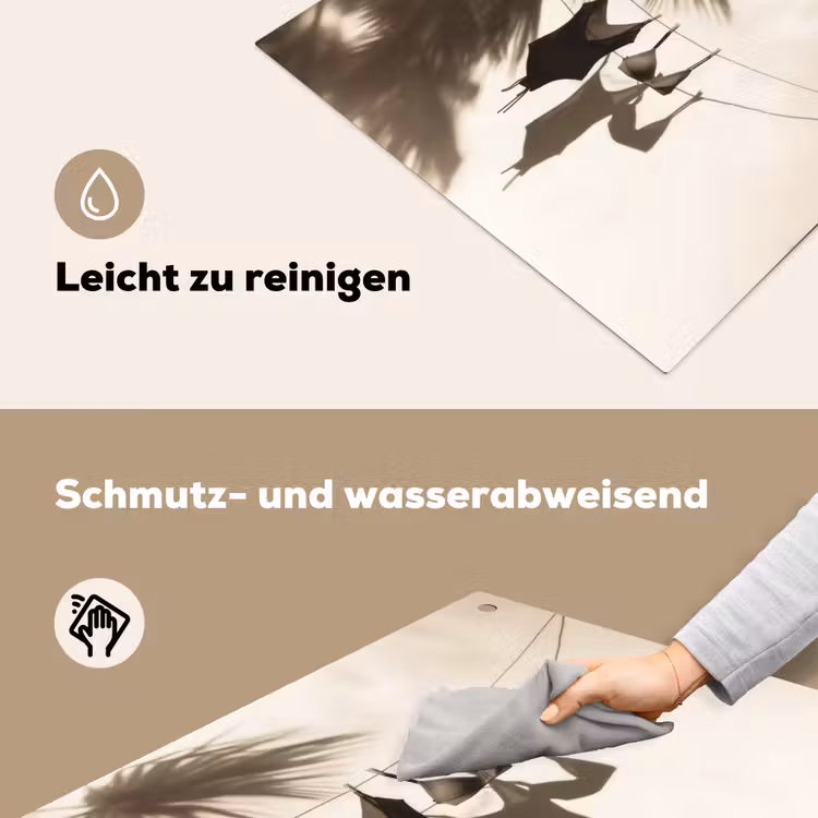 Badkleding - Palmbomen - Schaduw - Tropisch Inductie beschemer met haakjes middel -ky-schoon-de