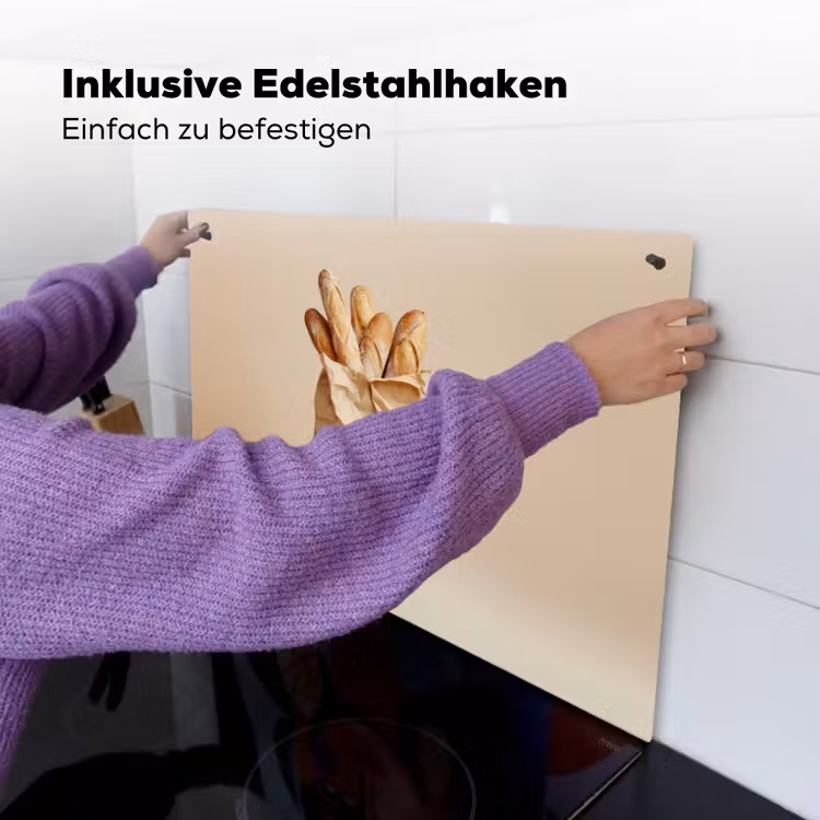 Baguette - Brood - Stokbrood - Beige Inductie beschemer met haakjes klein -ky-ophangen-de