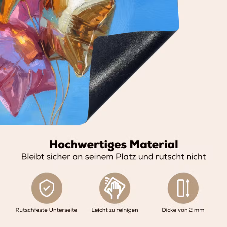 Ballonnen - Goud - Stervorm - Roze Inductie beschemer met haakjes middel -ky-onderkant-de