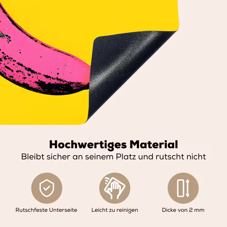 Banaan - Grafisch - Geel Inductie beschemer met haakjes klein -ky-onderkant-de