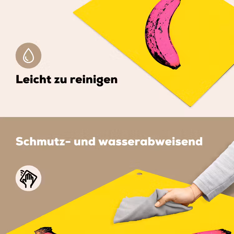 Banaan - Grafisch - Geel Inductie beschemer met haakjes klein -ky-schoon-de