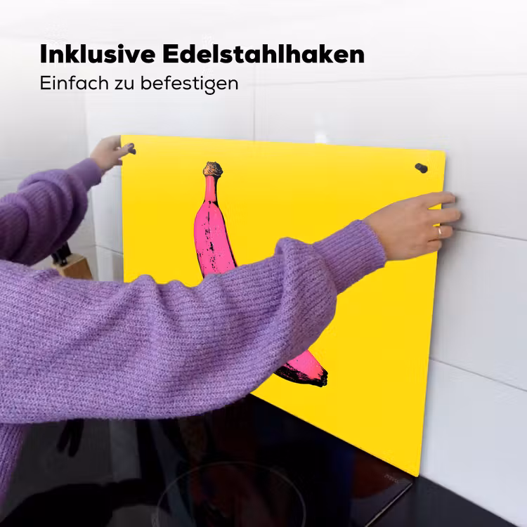 Banaan - Grafisch - Geel Inductie beschemer met haakjes klein -ky-ophangen-de