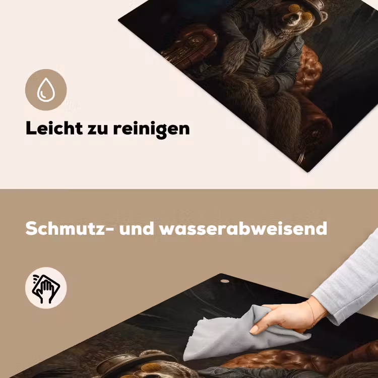 Beer - Bruin - Pak - Hoed Inductie beschemer met haakjes klein -ky-schoon-de