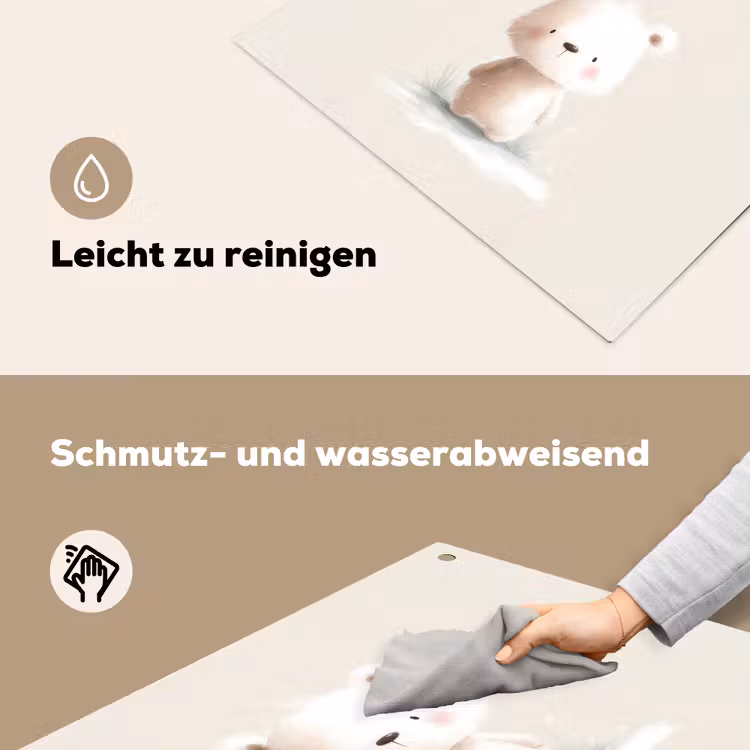 Beertje - Sneeuwvlokje - Wit - Pluizig Inductie beschemer met haakjes middel -ky-schoon-de