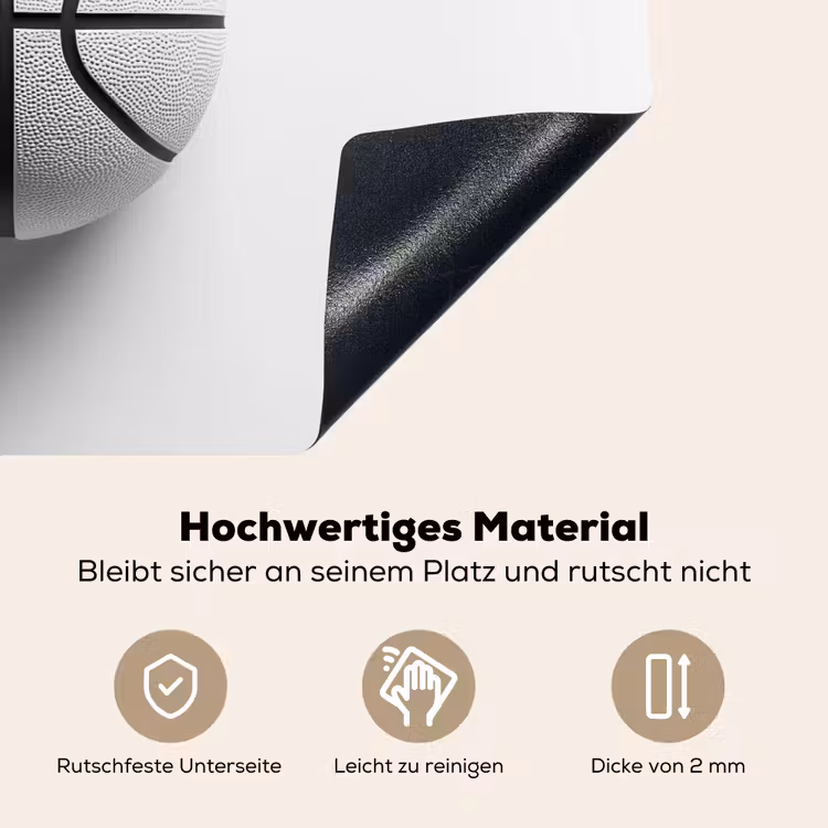 Basketbal - Wit - Schaduw - Lijnen Inductie beschemer met haakjes klein -ky-onderkant-de