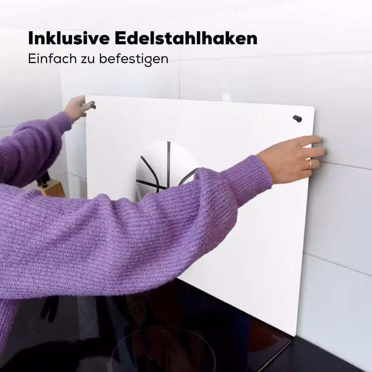 Basketbal - Wit - Schaduw - Lijnen Inductie beschemer met haakjes klein -ky-ophangen-de