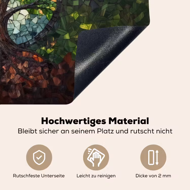 Boom - Seizoenen - Mozaïek - Bergen Inductie beschemer met haakjes klein -ky-onderkant-de