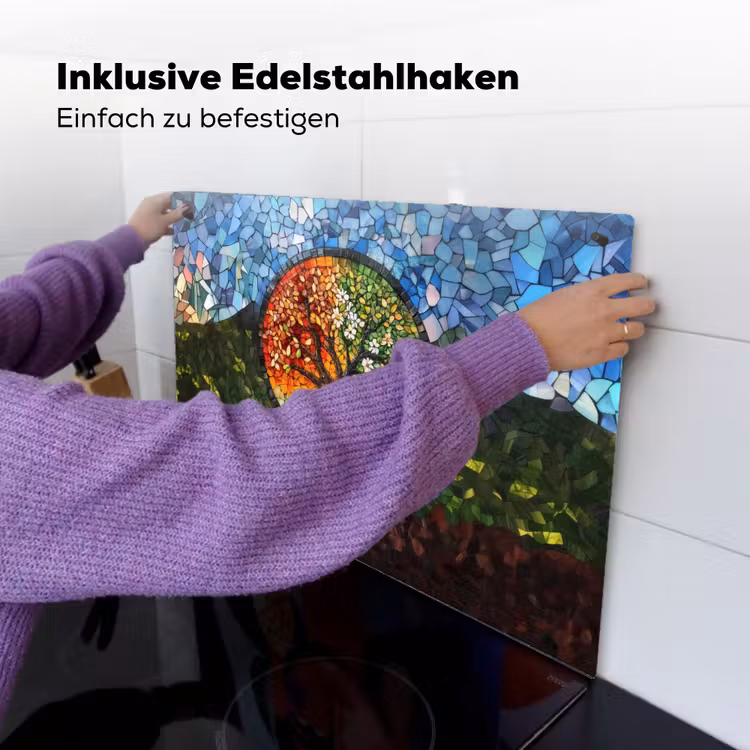 Boom - Seizoenen - Mozaïek - Bergen Inductie beschemer met haakjes klein -ky-ophangen-de