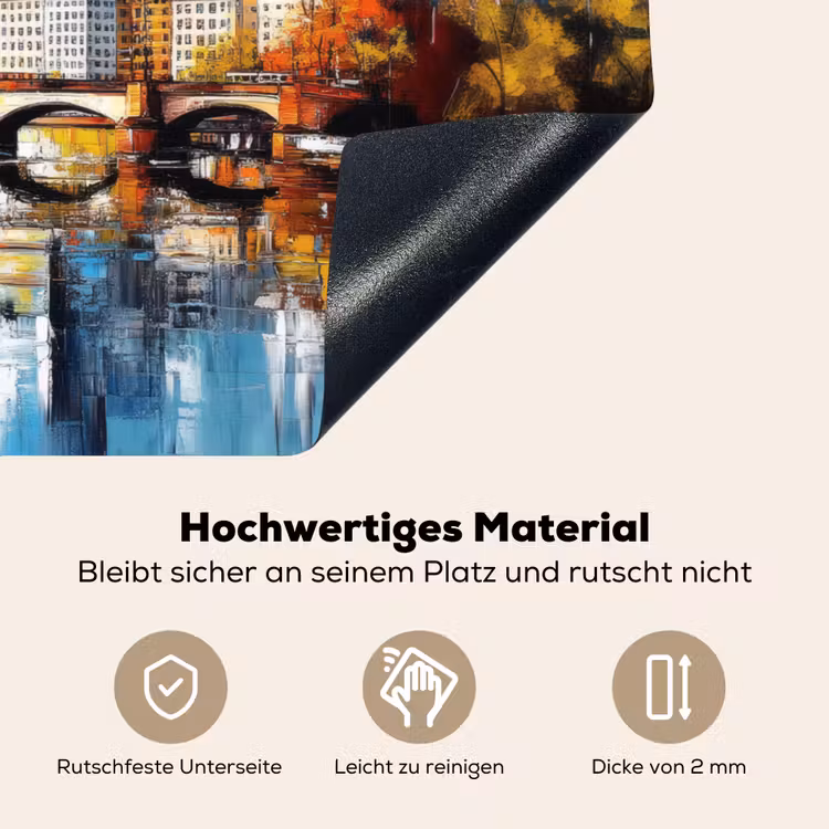 Bomen Frankfurt- Stad - Skyline - Brug Inductie beschemer met haakjes klein -ky-onderkant-de