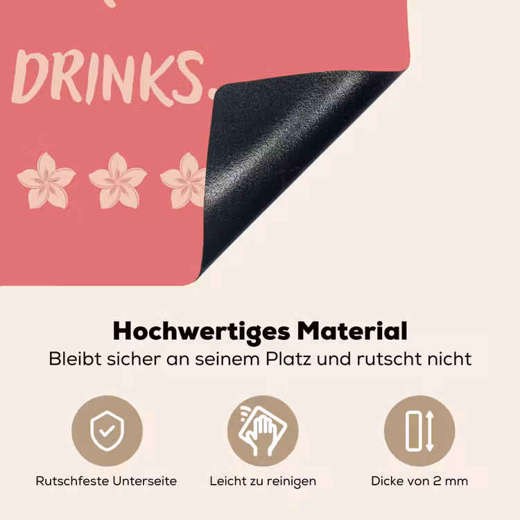 BBQ - Quote - Roze - Zomer Inductie beschemer met haakjes middel -ky-onderkant-de
