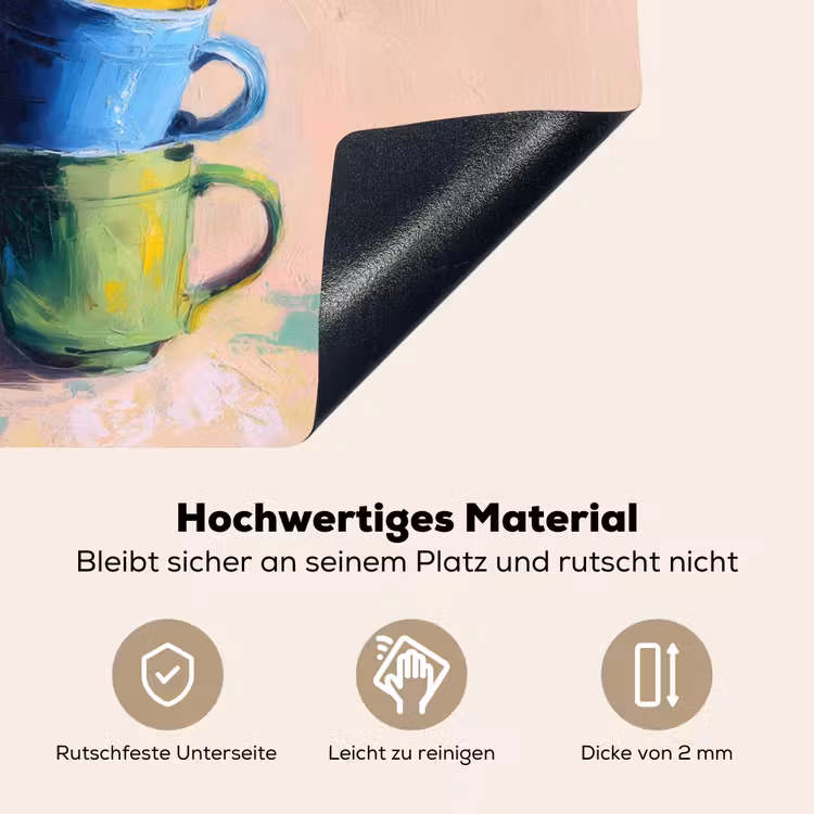 Mokken - Gestapeld - Keramiek - Kleurrijk Inductie beschemer met haakjes middel -ky-onderkant-de