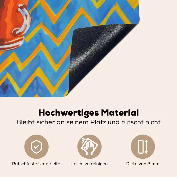 Mok - Koffie - Zigzag - Slagroom Inductie beschemer met haakjes klein -ky-onderkant-de