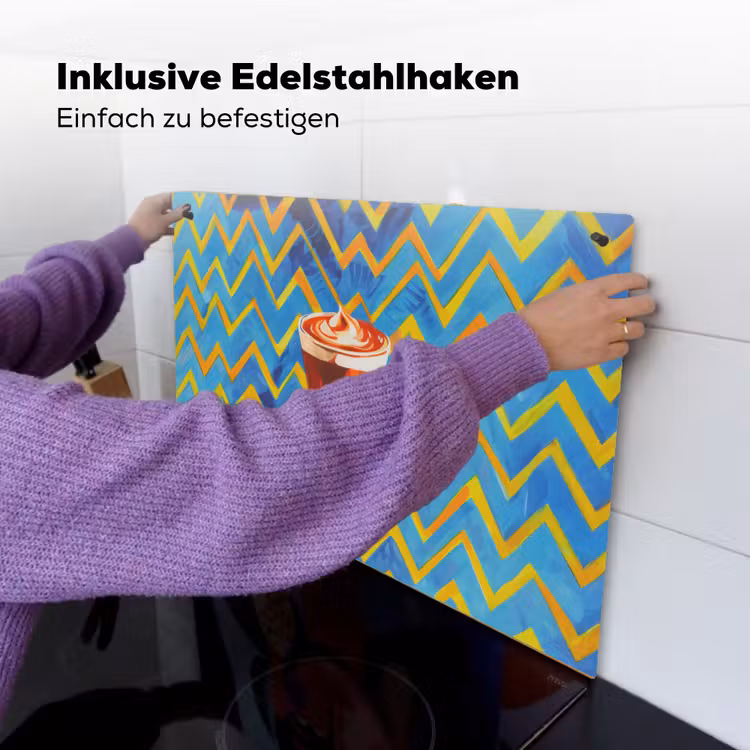 Mok - Koffie - Zigzag - Slagroom Inductie beschemer met haakjes klein -ky-ophangen-de