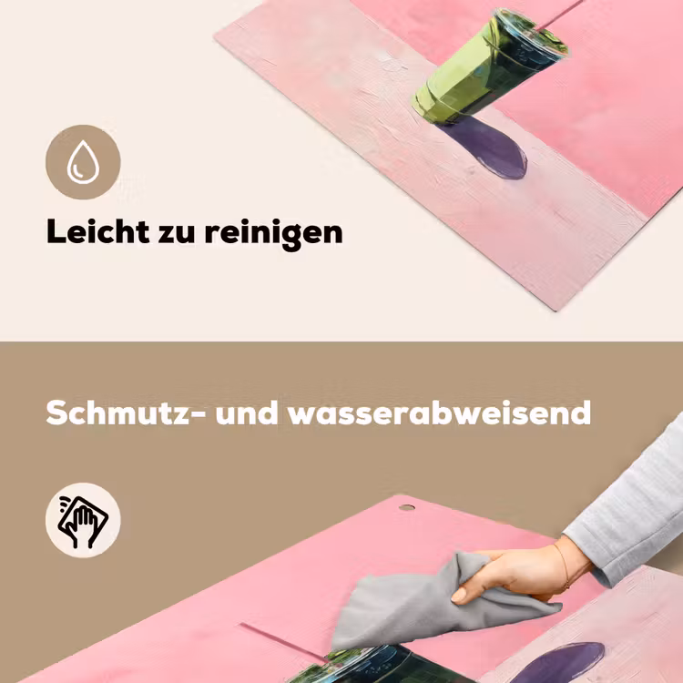 Beker - Rietje - Minimalistisch - Groen Inductie beschemer met haakjes middel -ky-schoon-de
