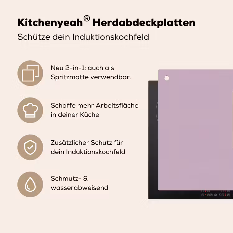 Beige - Ijsje - Spikkels Inductie beschemer met haakjes klein -ky-usp-de