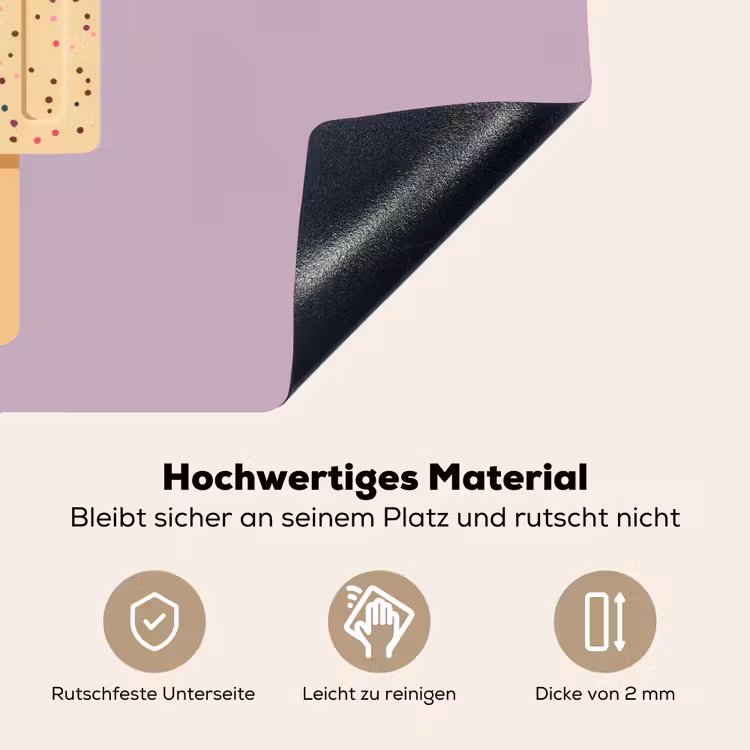 Beige - Ijsje - Spikkels Inductie beschemer met haakjes klein -ky-onderkant-de