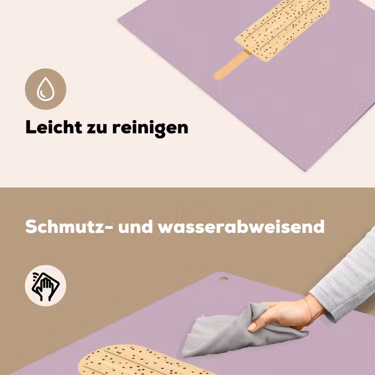 Beige - Ijsje - Spikkels Inductie beschemer met haakjes klein -ky-schoon-de