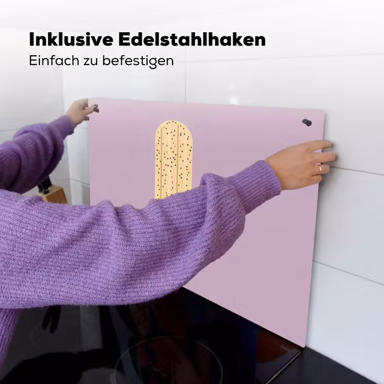 Beige - Ijsje - Spikkels Inductie beschemer met haakjes klein -ky-ophangen-de