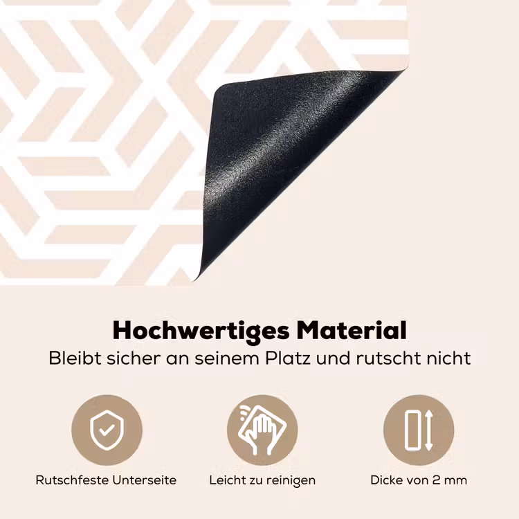 Beige - Geometrie - Patronen - Abstract Inductie beschemer met haakjes klein 777 -ky-onderkant-de