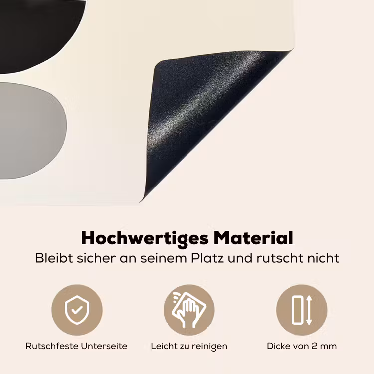 Beige - Japandi - Wabi sabi Inductie beschemer met haakjes klein -ky-onderkant-de