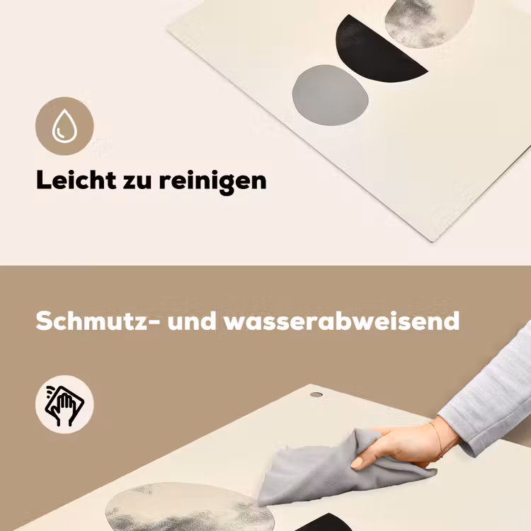 Beige - Japandi - Wabi sabi Inductie beschemer met haakjes klein -ky-schoon-de