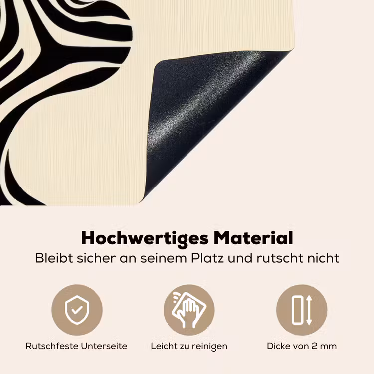 Beige - Lijnen - Golvend - Abstract Inductie beschemer met haakjes klein -ky-onderkant-de