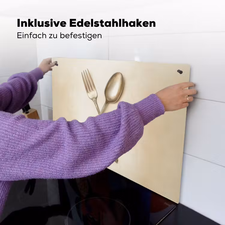 Beige - Vintage - Bestek Inductie beschemer met haakjes klein -ky-ophangen-de