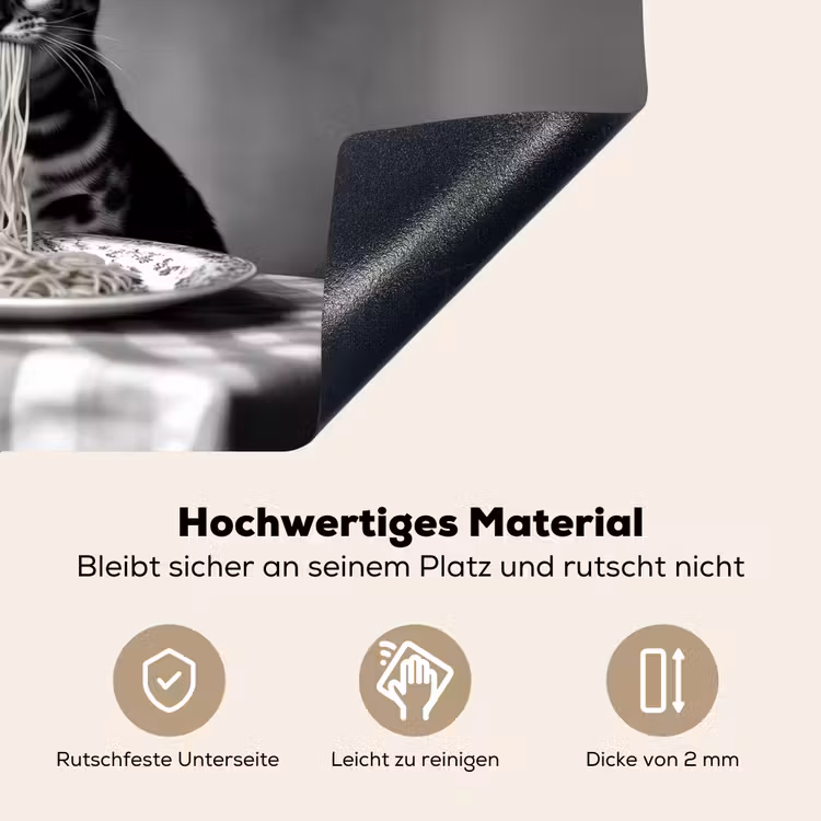 Bengaal - Kat - Tafelkleed - Zwart - Wit - Dier Inductie beschemer met haakjes klein -ky-onderkant-de