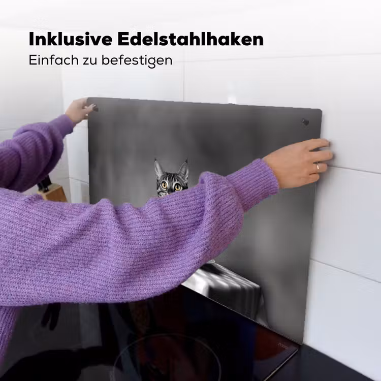 Bengaal - Kat - Tafelkleed - Zwart - Wit - Dier Inductie beschemer met haakjes klein -ky-ophangen-de