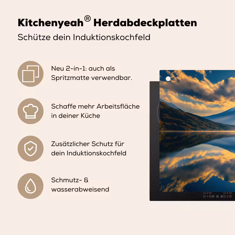 Berg - Rivier - Zonsondergang Inductie beschemer met haakjes klein -ky-usp-de