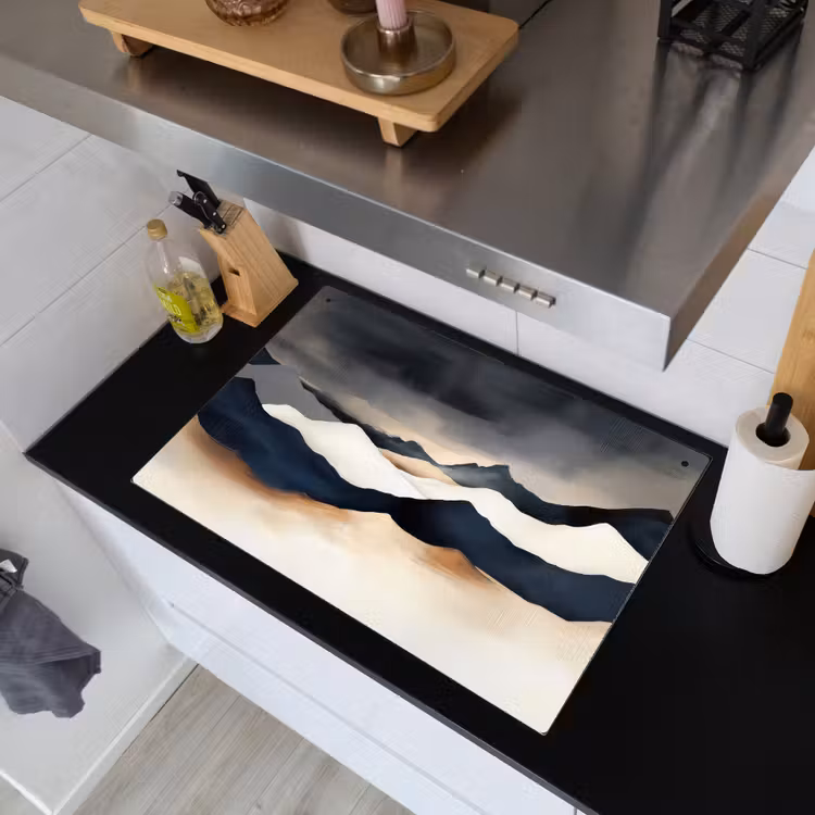 Bergen - Donkerblauw - Landschap Inductie beschemer met haakjes klein -sfeer1