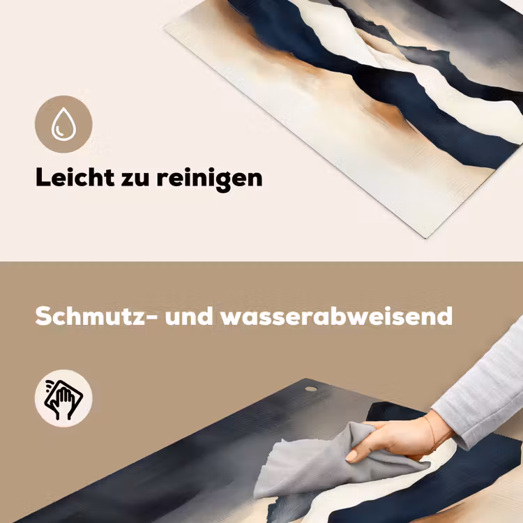 Bergen - Donkerblauw - Landschap Inductie beschemer met haakjes klein -ky-schoon-de