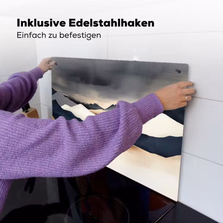 Bergen - Donkerblauw - Landschap Inductie beschemer met haakjes klein -ky-ophangen-de