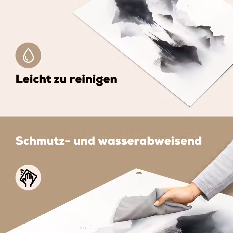 Bergen - Mistig - Water - Wit Inductie beschemer met haakjes klein -ky-schoon-de