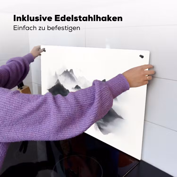 Bergen - Mistig - Water - Wit Inductie beschemer met haakjes klein -ky-ophangen-de