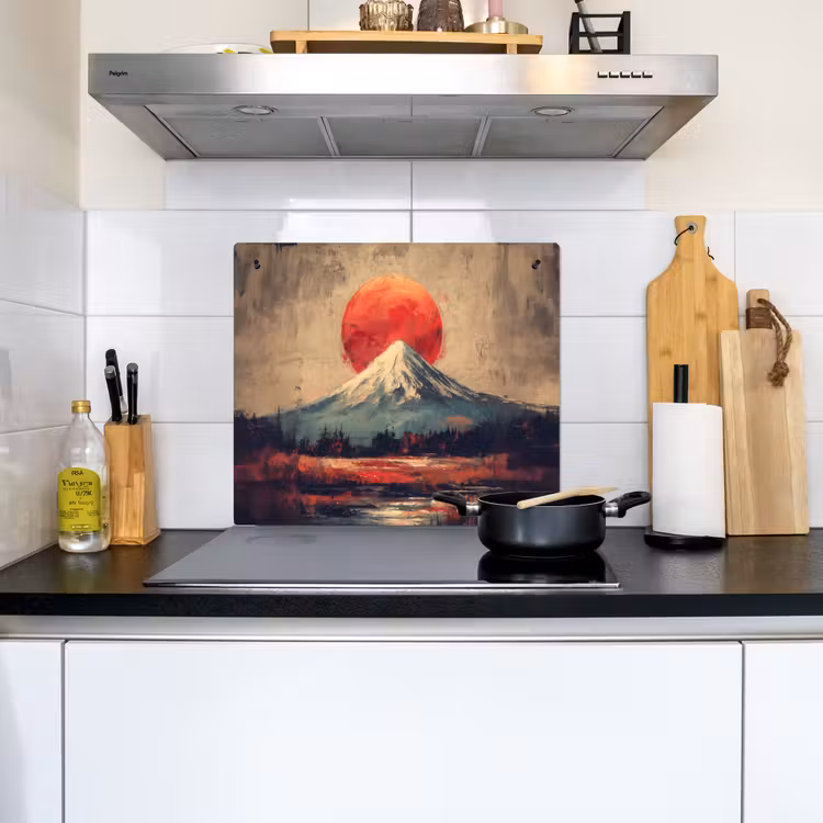 Bergtop - Sneeuw - Zon Inductie beschemer met haakjes middel -sfeer2