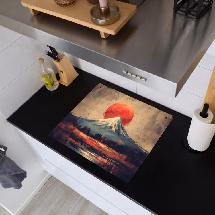 Bergtop - Sneeuw - Zon Inductie beschemer met haakjes middel -sfeer1