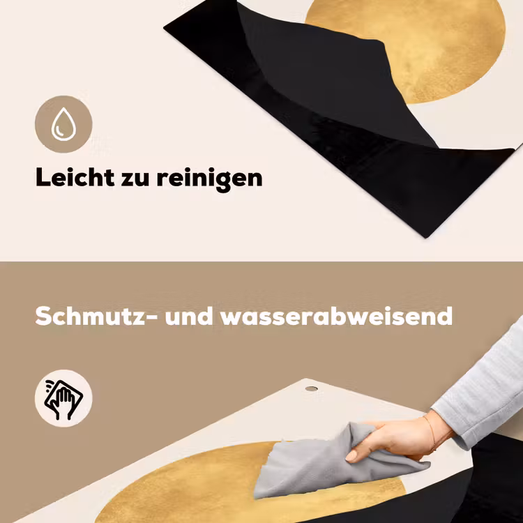 Bergsilhouetten - Gouden cirkel - Beige Inductie beschemer met haakjes middel -ky-schoon-de