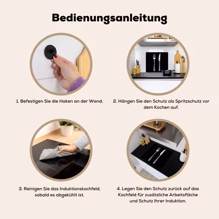 Bestek - Klassiek - Elegant Inductie beschemer met haakjes middel -ky-gebruik-de