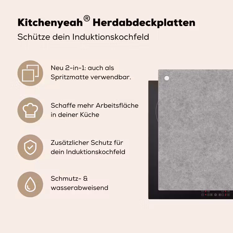 Beton - Oud - Patroon Inductie beschemer met haakjes klein 777 -ky-usp-de