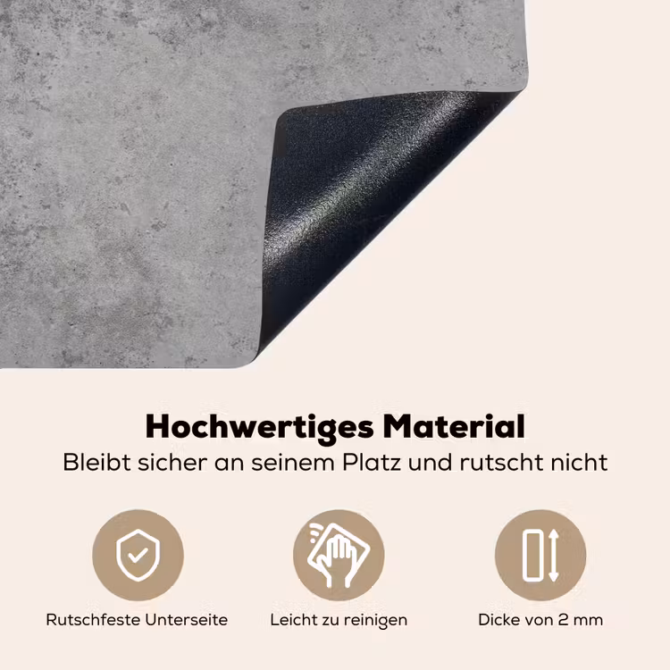 Beton - Grijs - Patronen Inductie beschemer met haakjes klein 777 -ky-onderkant-de