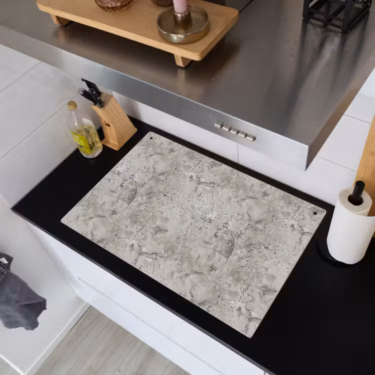 Beton - Grijs - Muur Inductie beschemer met haakjes klein 777 -sfeer1
