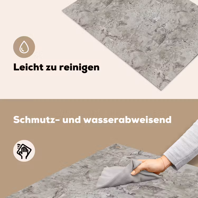Beton - Grijs - Muur Inductie beschemer met haakjes klein 777 -ky-schoon-de