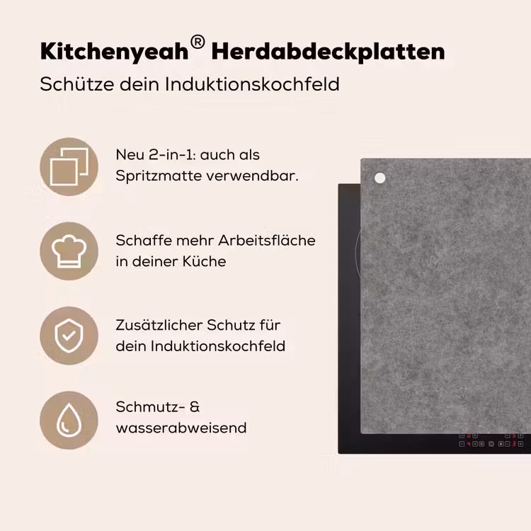 Beton - Textuur - Patronen Inductie beschemer met haakjes klein 777 -ky-usp-de