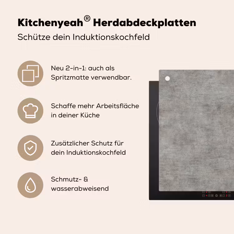 Beton - Muur - Patronen Inductie beschemer met haakjes klein 777 -ky-usp-de