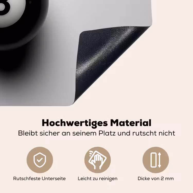 Biljartbal - Getal - Acht - Wit Inductie beschemer met haakjes klein -ky-onderkant-de