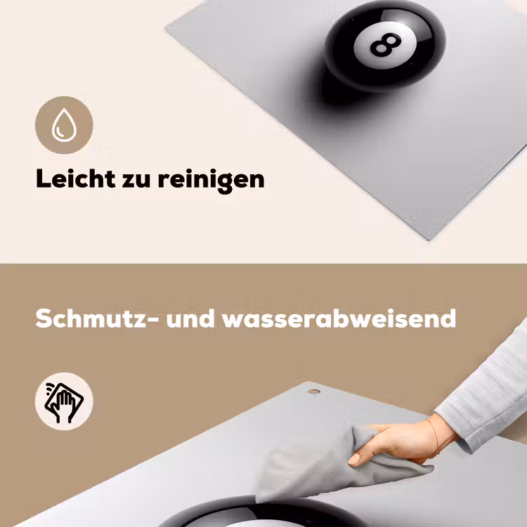 Biljartbal - Getal - Acht - Wit Inductie beschemer met haakjes klein -ky-schoon-de