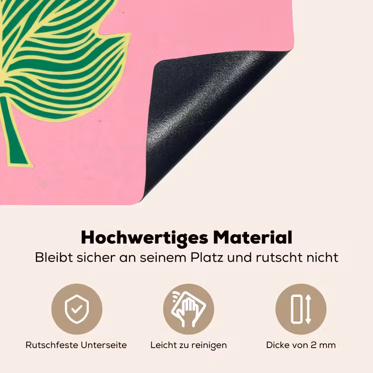 Blad - Groen - Illustratie - Minimalistisch Inductie beschemer met haakjes klein -ky-onderkant-de